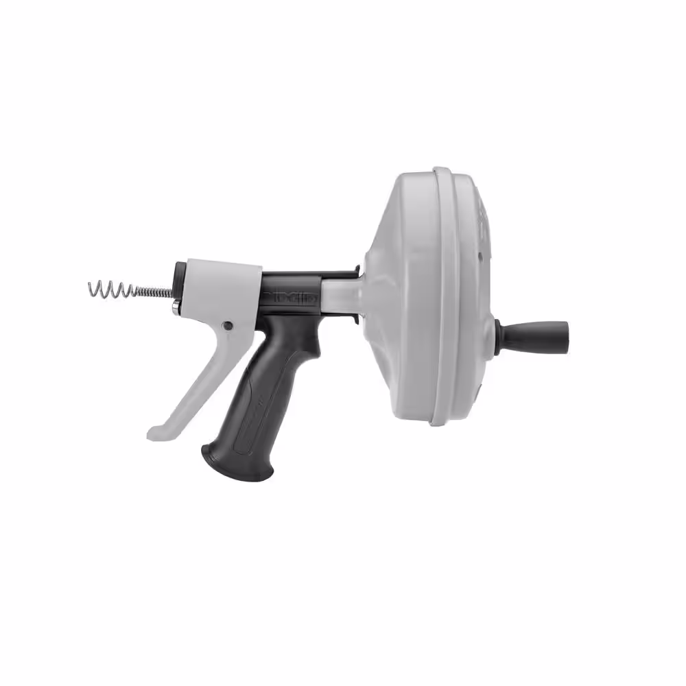 RIDGID Kwik-Spin+ Â¼ in. x 25 ft. Drain Cleaning Snake Auger with Autofeed Trigger for Kitchen/Bath Sinks and Tubs/Showers