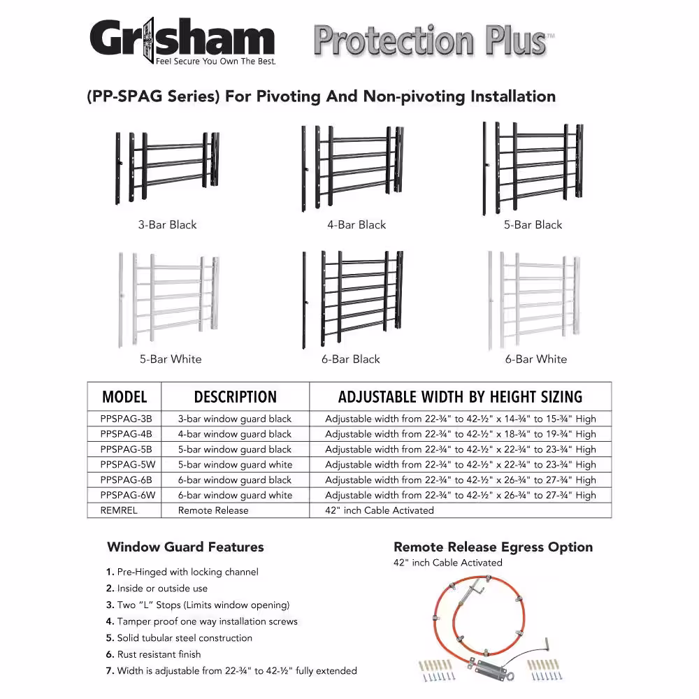 Grisham Pp-Spag 4-Bar Window Guard in Black