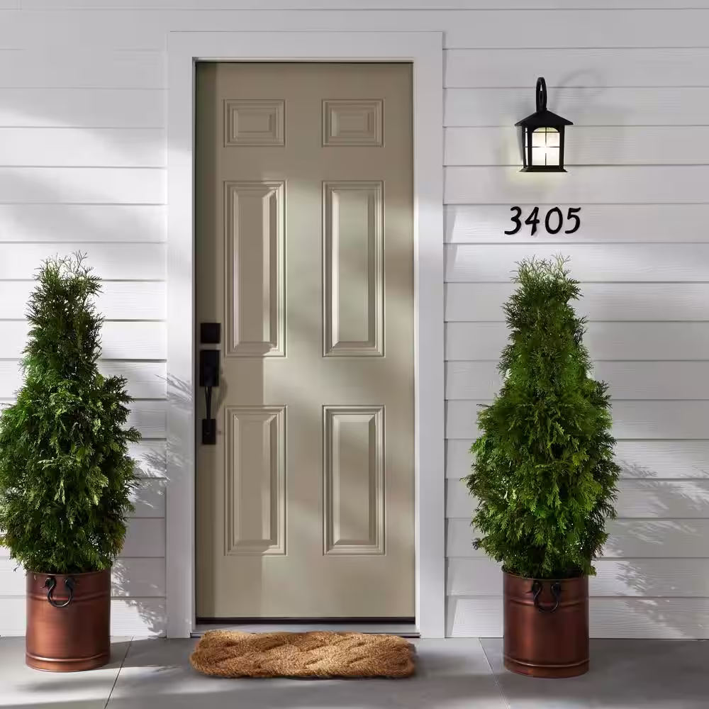Everbilt 4 in. Black Nail-On Aluminum House Number 6