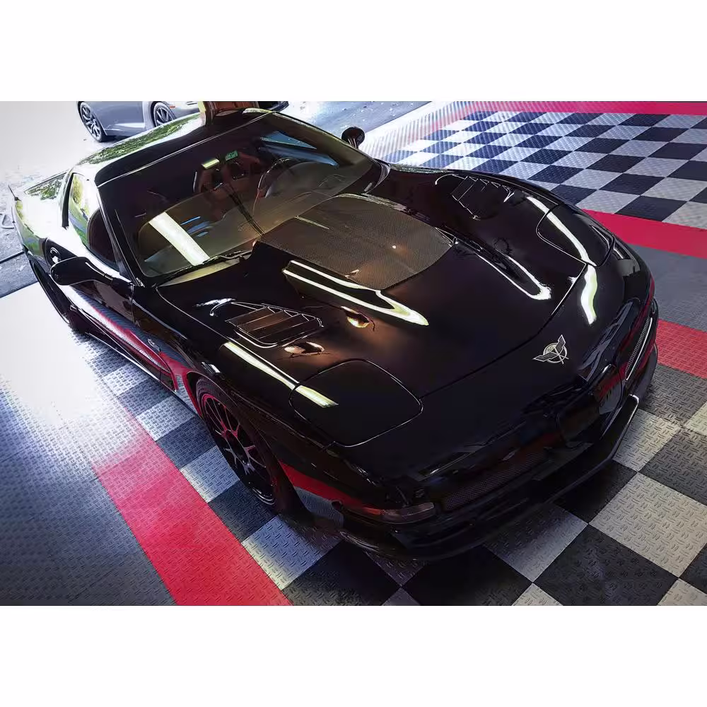 MotorDeck 12 in. x 12 in. Diamond Red Modular Tile Garage Flooring (24-Pack)