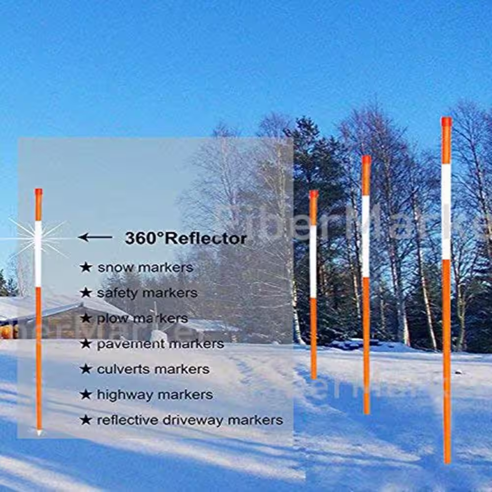 None 48 in. Orange Reflective Driveway Markers 5/16 in. Dia Driveway Poles (50-Pack)