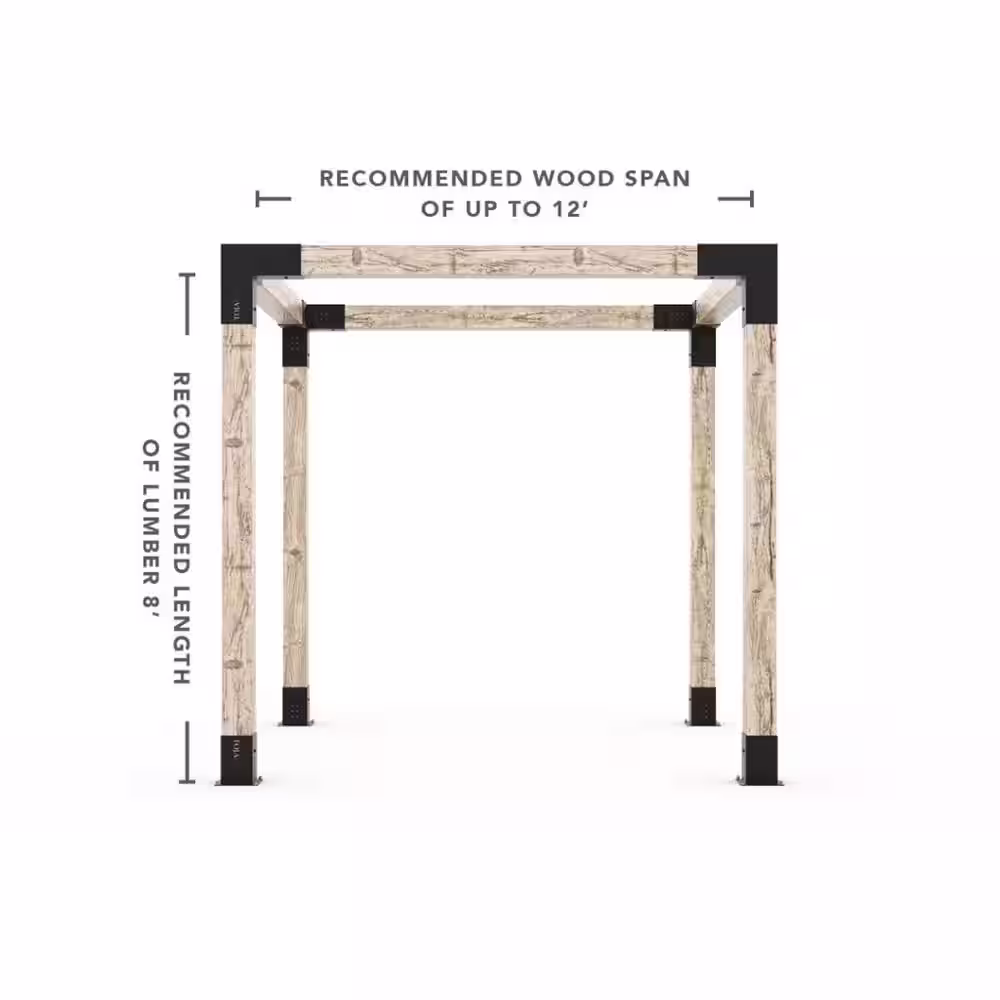 TOJA GRID Any Size Pergola Kit, for 6x6 Wood
