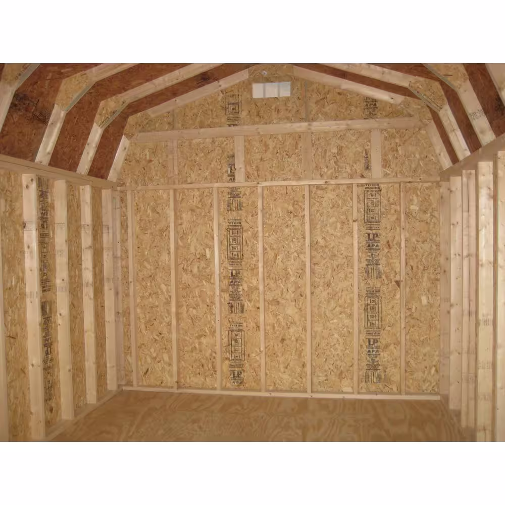 LITTLE COTTAGE CO. Classic Gambrel 12 ft. x 16 ft. Wood Storage Building Precut Kit with 6 ft. Sidewalls with Floor
