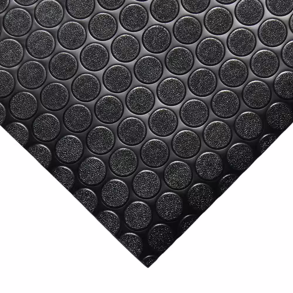 Rubber-Cal Coin Grip 4 ft. x 8 ft. Brown Commercial Grade PVC Flooring