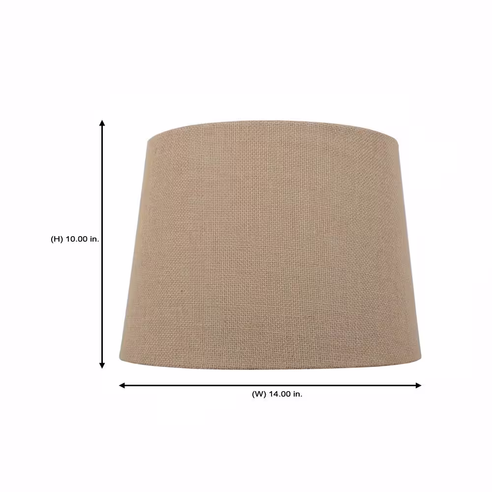 Hampton Bay Mix and Match 14 in. Dia x 10 in. H Burlap Round Table Lamp Shade