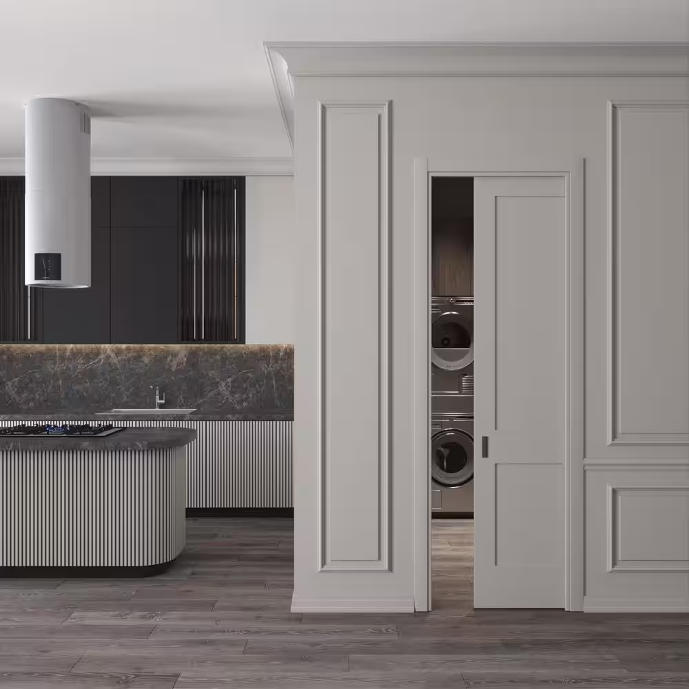 None 30 in. x 96 in. Double Panel Solid Core Composite Primed Smooth Texture Interior Door Slab