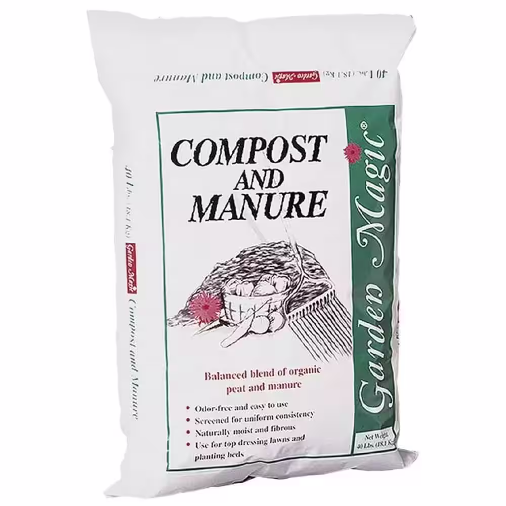 None Lawn Garden Compost and Manure Blend, 40 Pound Bag (2-Pack)
