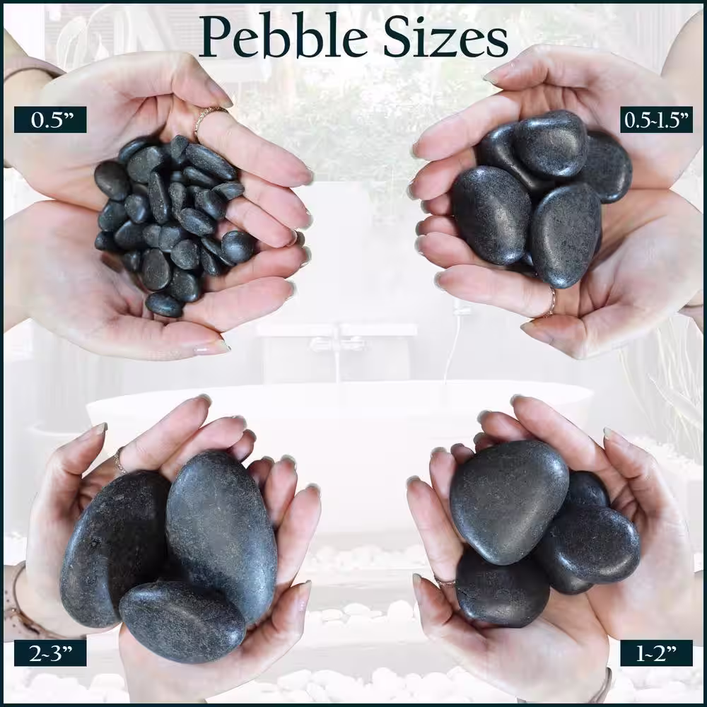 Rain Forest 0.055 cu. ft. 0.5 in. to 1 in. Black Plastic Pebbles
