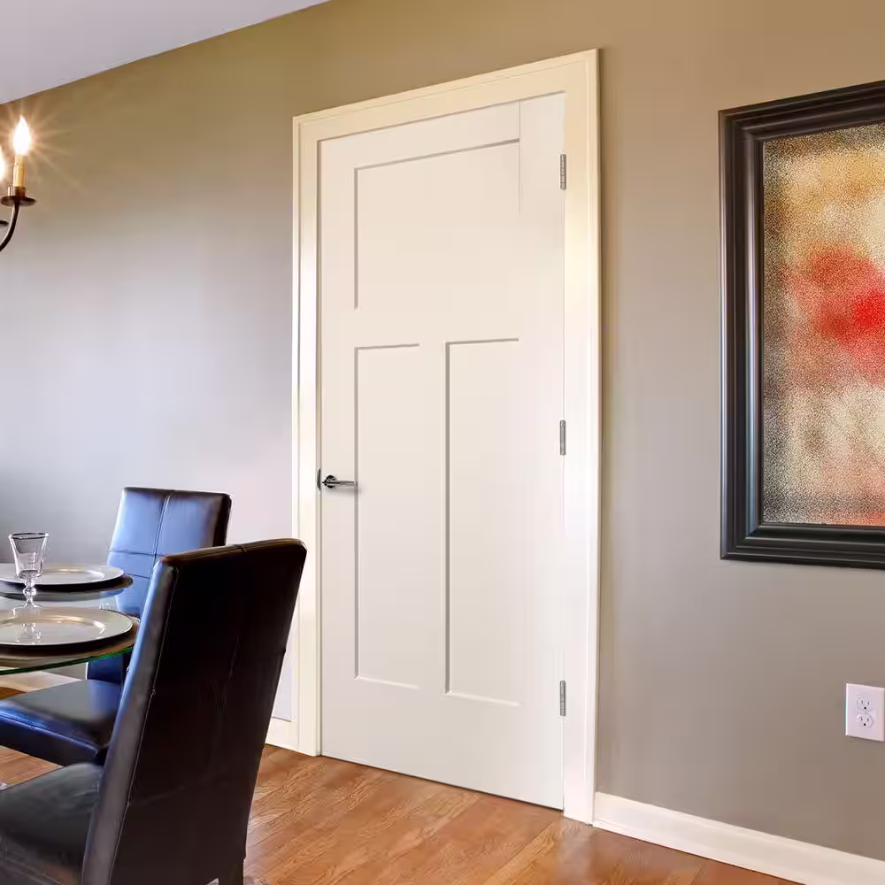 Masonite 30 in. x 80 in. 3 Panel Winslow Primed Solid Core Composite Interior Door Slab