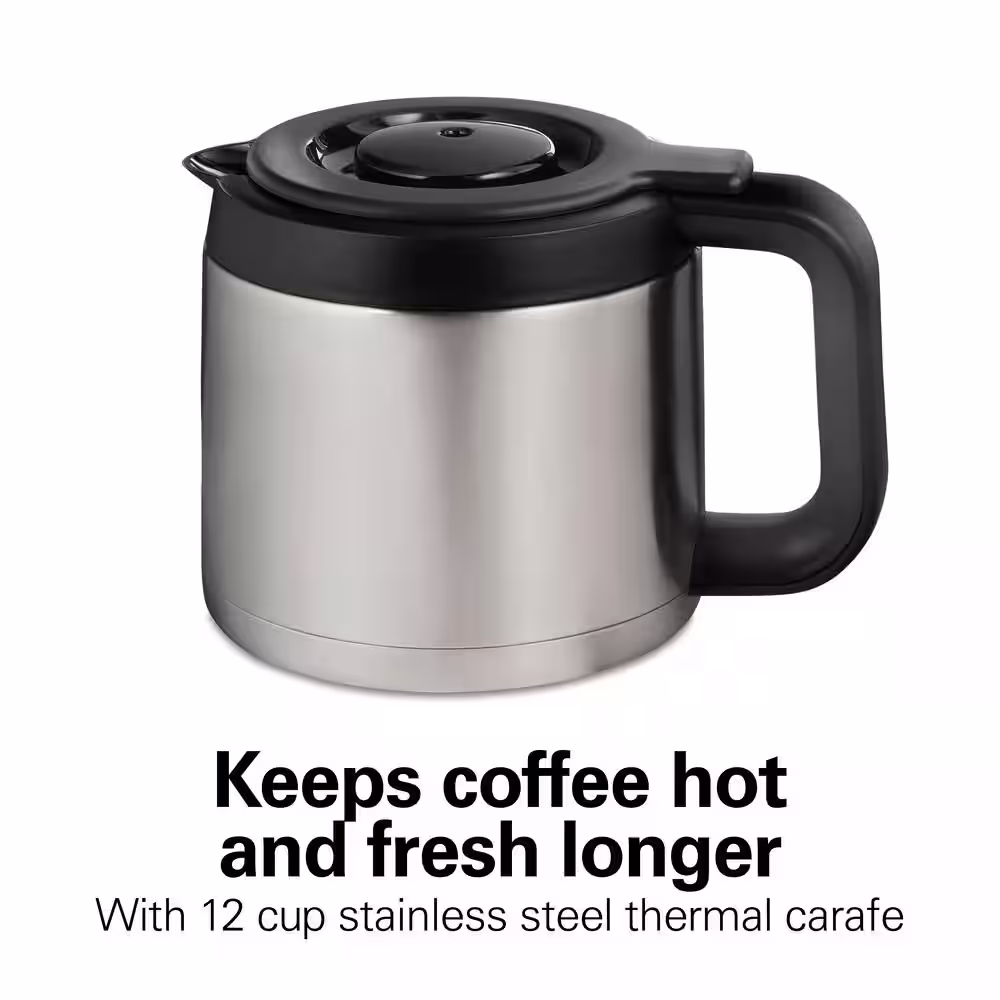 Hamilton Beach FlexBrew Trio 12-Cup Black Coffee Maker with Thermal Carafe