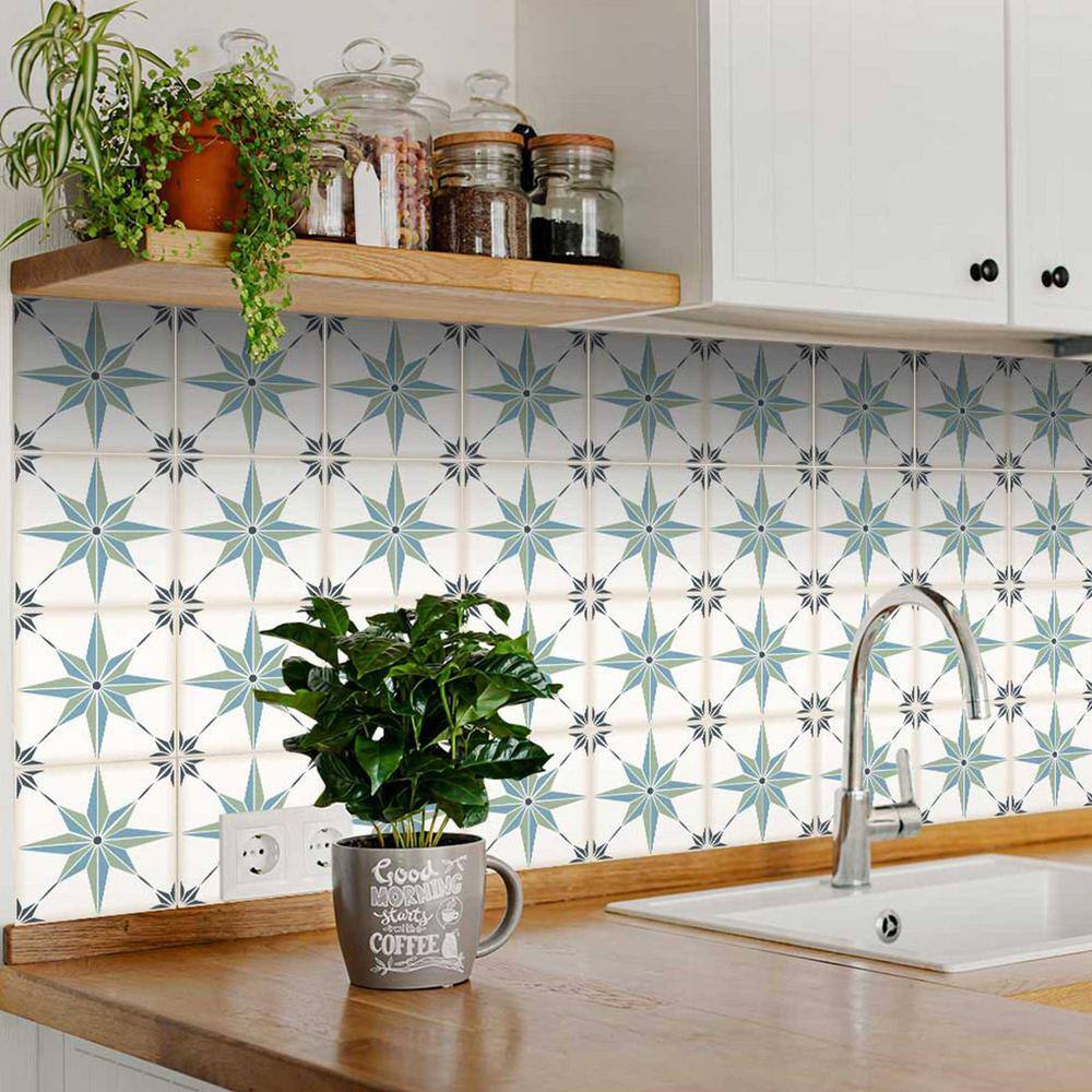 None Green B61 8 in. x 8 in. Vinyl Peel and Stick Tile (24 Tiles, 10.67 sq. ft./Pack)