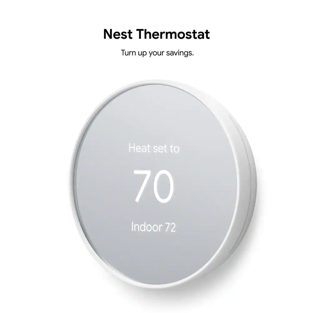 Google Nest Thermostat - Smart Programmable Wi-Fi Thermostat - Snow