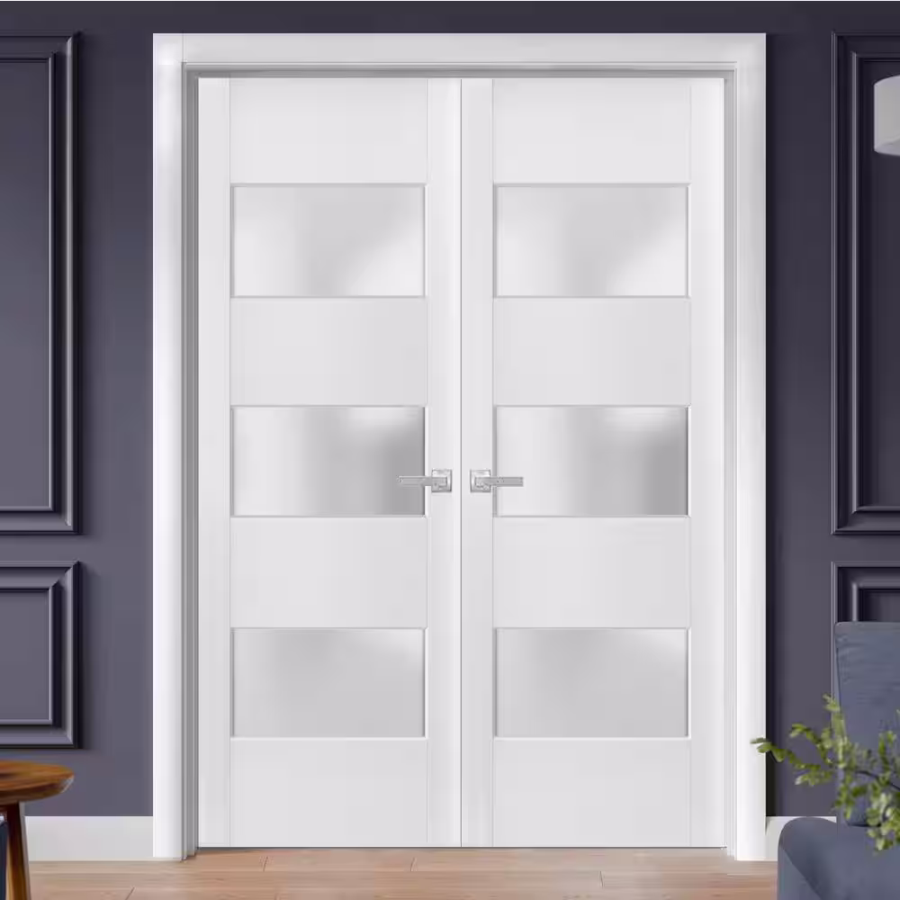 Sartodoors 84 in. x 80 in. Single Panel White Finished Pine Wood Interior Door Slab