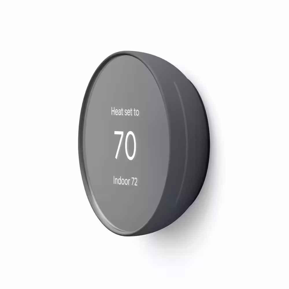 Google Nest Thermostat - Smart Programmable Wi-Fi Thermostat Charcoal + Nest Thermostat Trim Kit Charcoal