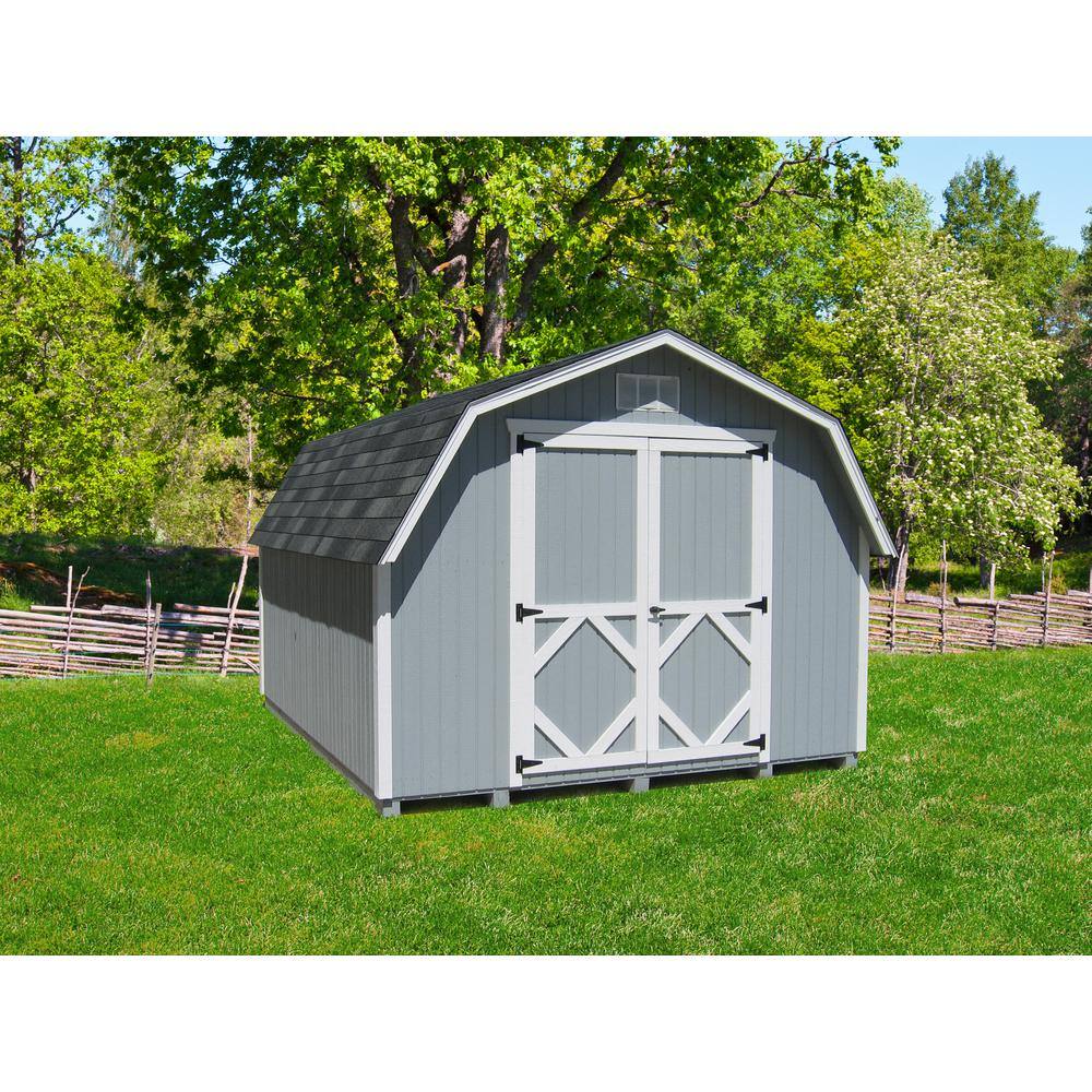 LITTLE COTTAGE CO. Classic Gambrel 12 ft. W x 12 ft. D Wood Shed Precut Kit with 4 ft. Sidewalls without Floor (144 sq. ft.)