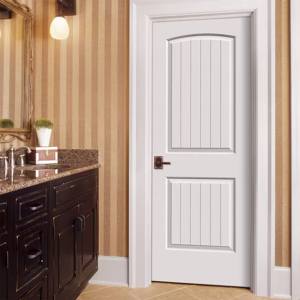JELD-WEN 30 in. x 80 in. Santa Fe White Painted Right-Hand Smooth Molded Composite Single Prehung Interior Door