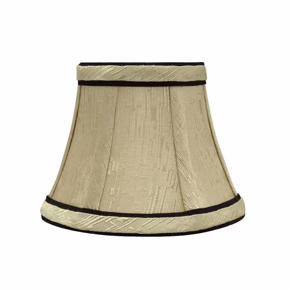 Aspen Creative Corporation 5 in. x 4 in. Ivory and Black Accent Bell Lamp Shade (6-Pack)