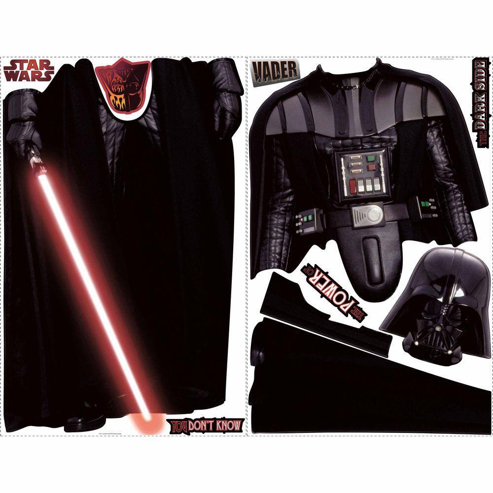 RoomMates 3.5 in. x 27 in. Star Wars Classic Vader 11-Piece Peel and Stick Giant Wall Decal
