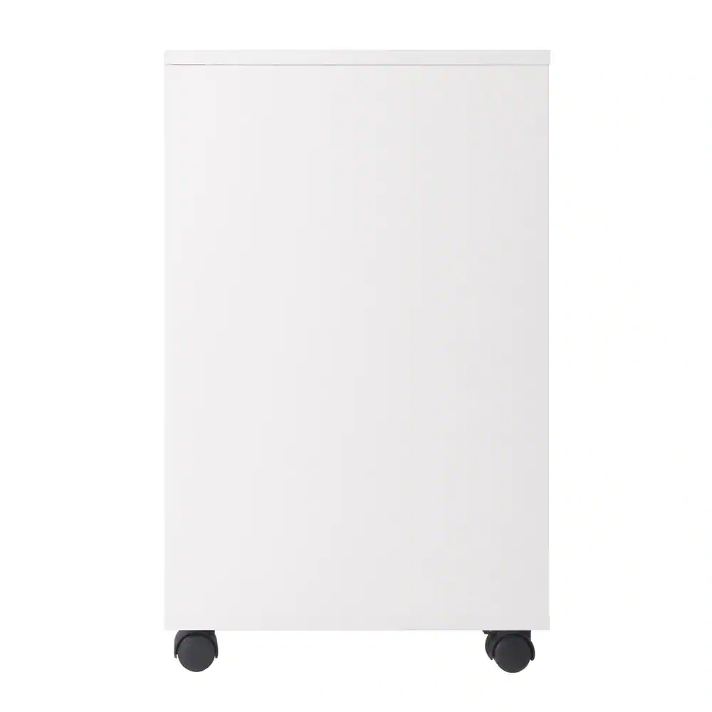 WINSOME WOOD Halifax White 3 Section Mobile Storage Cabinet