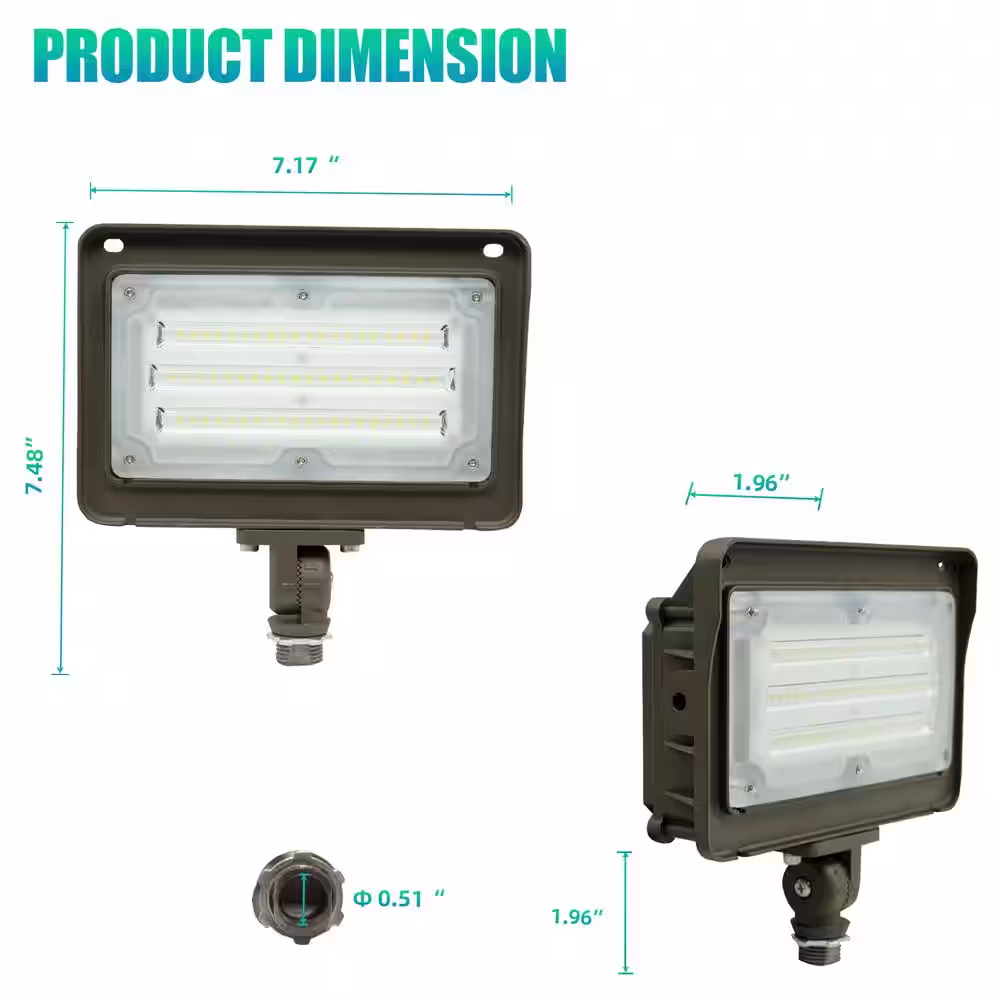 None 250-Watt Equivalence 120-Degree Bronze Integrated LED Outdoor Security Flood Light with Photocell 110-277v 5000K