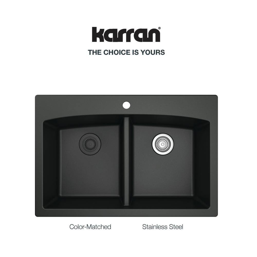 Karran 3-1/2 in. Kitchen Sink Decorative Disposal Flange in Black