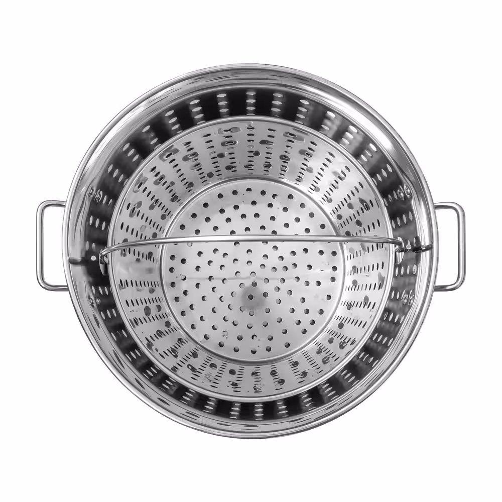 Concord 120 Quarts Stainless Steel Stock Pot with Steamer Basket