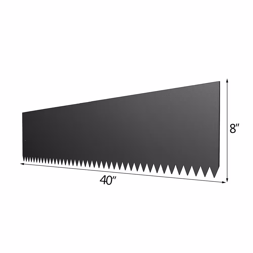 VEVOR 40 in. x 8 in. Black Steel Landscape Edging Steel Edging Garden Edging Border Landscape Edging Lawn Edging (3-Pieces)